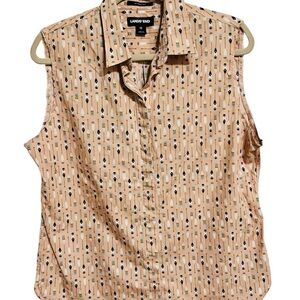 Lands' End Women's Sleeveless Button Down | Size 12 | Canoes | EUC